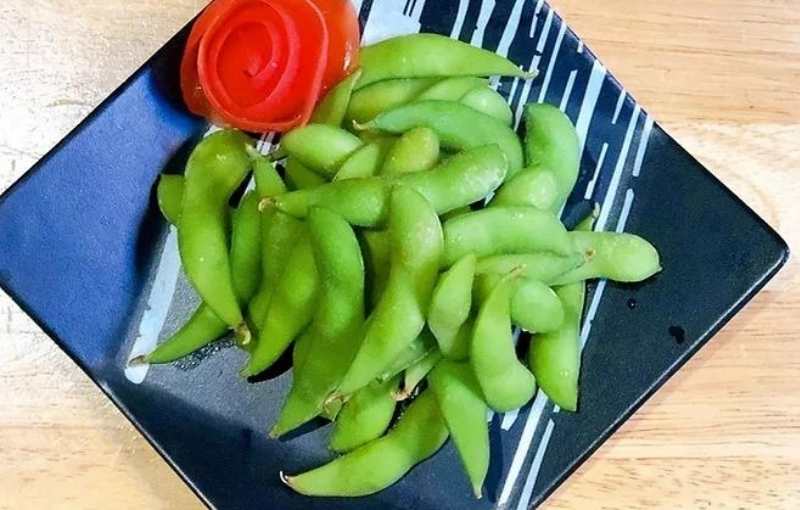 Sea Edame with sea salt a delicious healthy Chinese dish